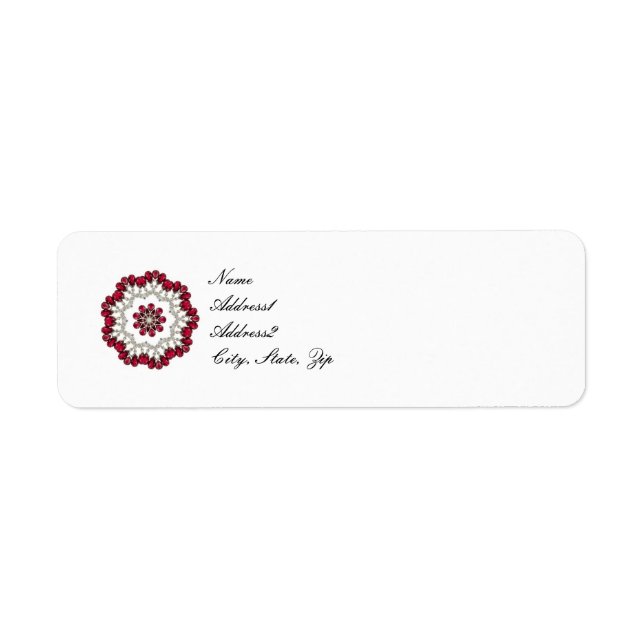 Diamonds and Rubies Kaleidoscope Label (Front)