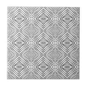 Diamonds and Sound Waves Ceramic Tile
