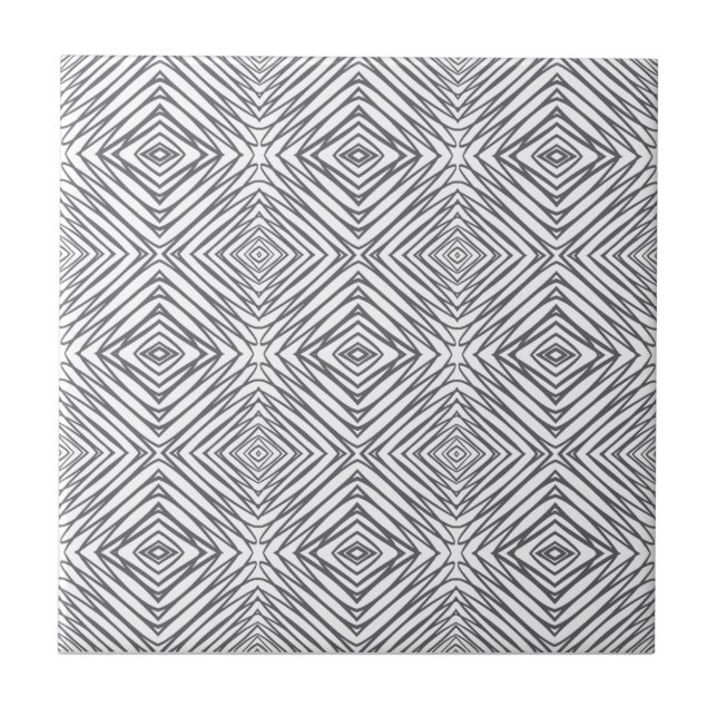 Diamonds and Sound Waves Ceramic Tile (Front)
