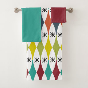 Diamonds and Starbursts  Bath Towel Set