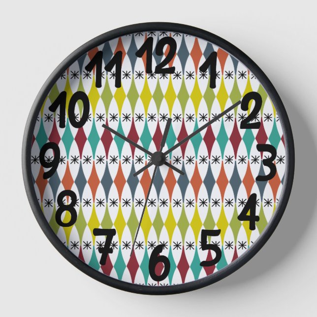 Diamonds and Starbursts  Clock (Front)