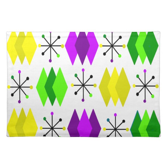 Diamonds and Starbursts Cloth Placemat (Front)