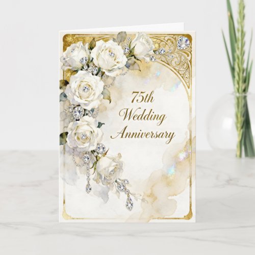 Diamonds and White Roses 75th Wedding Anniversary