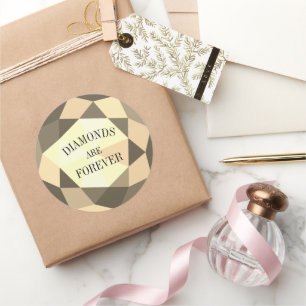 Diamonds are forever elegant round jewelry sticker