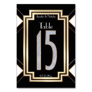 Diamonds Art Deco Wedding Table Number Fifteen by Truly_Uniquely at Zazzle