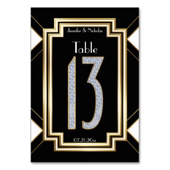 Diamonds Art Deco Wedding Table Number Thirteen by Truly_Uniquely at Zazzle