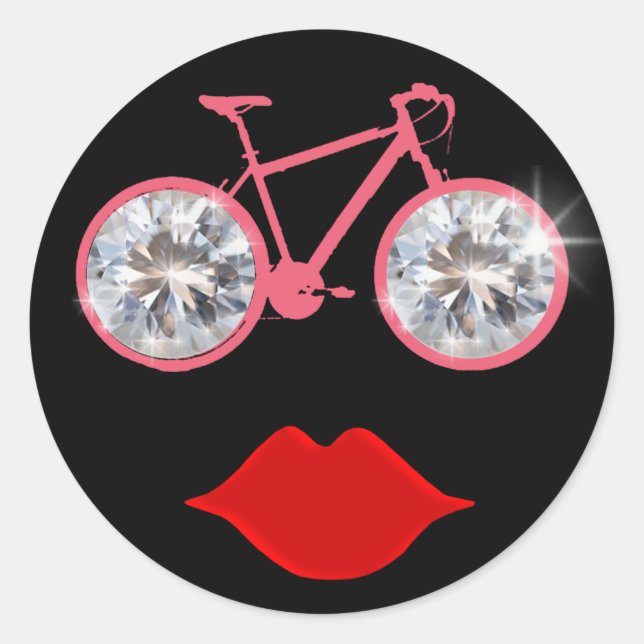 diamonds bike mouth classic round sticker (Front)
