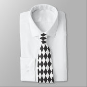 diamonds Black and white necktie (Tied)