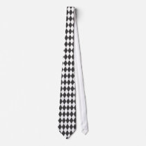diamonds Black and white necktie