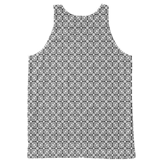 Diamonds Black and White Pattern Tank Top (Back)