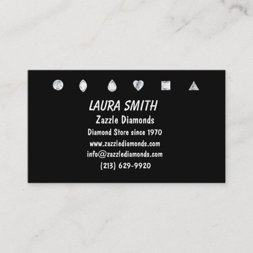 Diamonds-Black Business Card Template