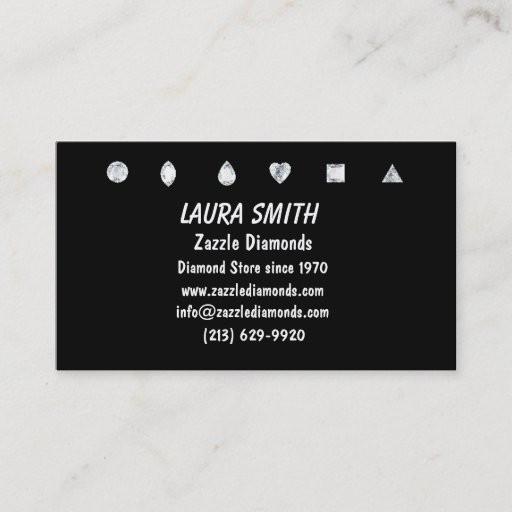 Customizable Diamonds-Black Business Card Template