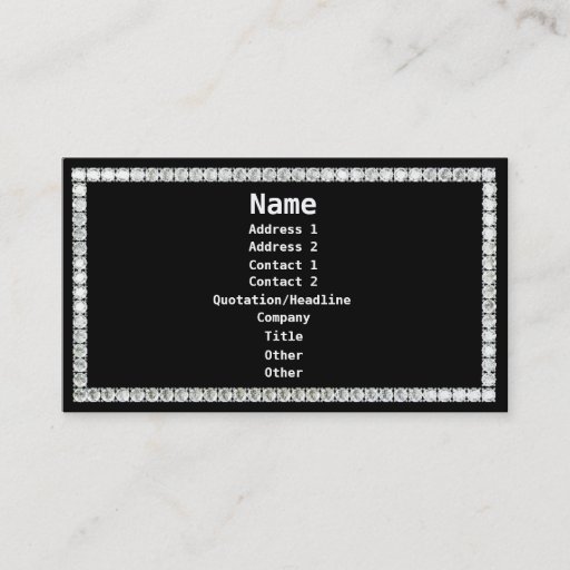 Customizable Diamonds-Black Business Card