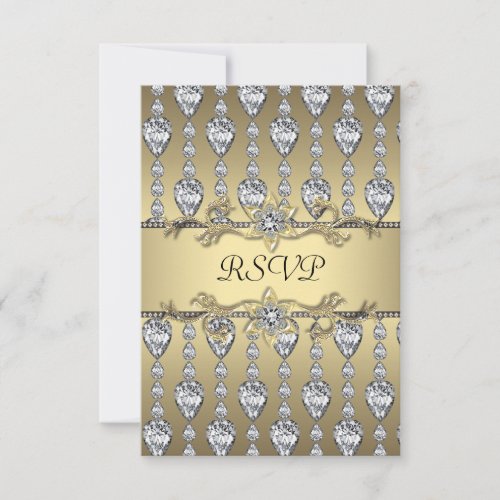 Diamonds Black  Gold All Occasion Party RSVP