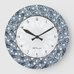 Diamonds Bling For A Queen Or A King Large Clock