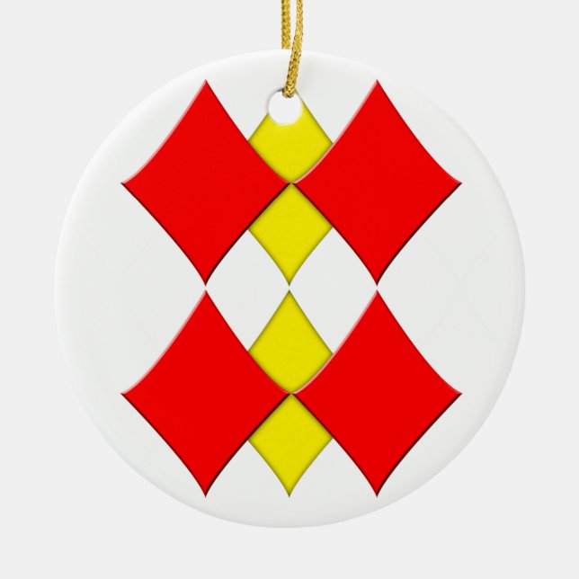 Diamonds Ceramic Ornament (Front)