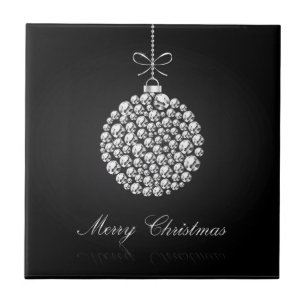 Diamonds Christmas Ball Ceramic Tile