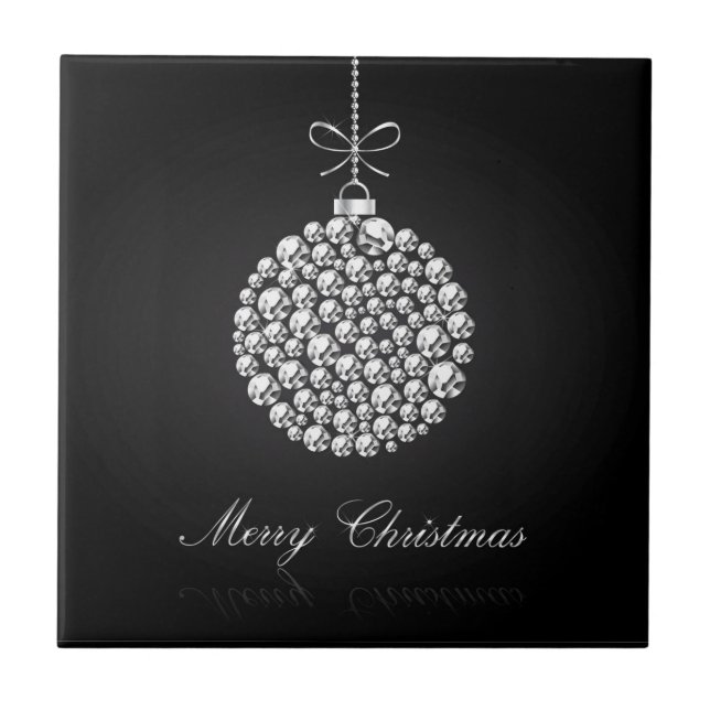 Diamonds Christmas Ball Ceramic Tile (Front)