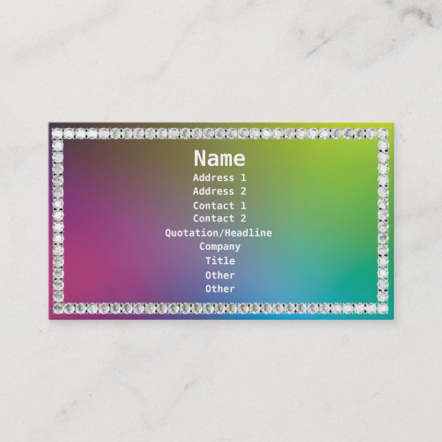 Diamonds-Colorful Business Card (Front)