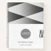 Square Spiral Notebook with Business Logo No Lines - diy cyo customize  unique special