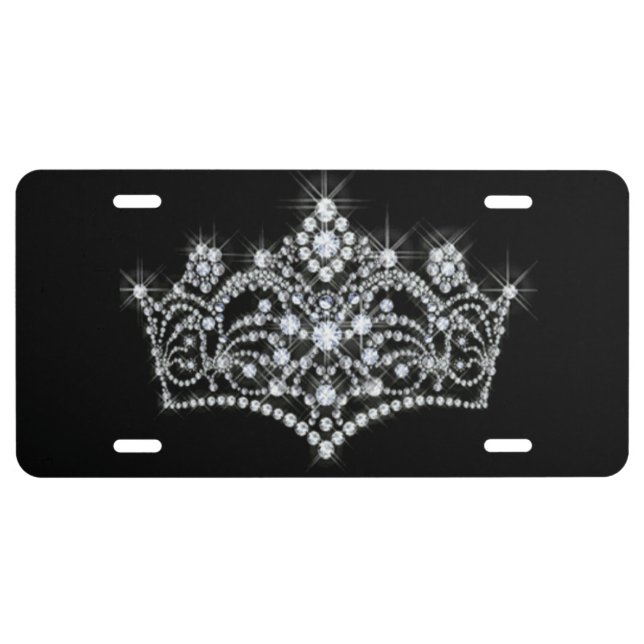 Diamonds Crown Aluminum License Plate (Front)