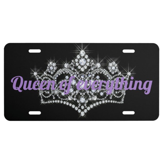Diamonds Crown Aluminum License Plate (Front)