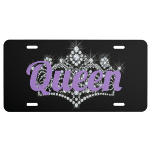 Diamonds Crown Aluminum License Plate
