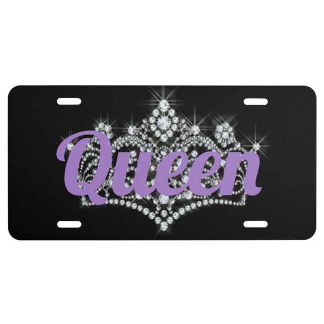 Diamonds Crown Aluminum License Plate (Front)