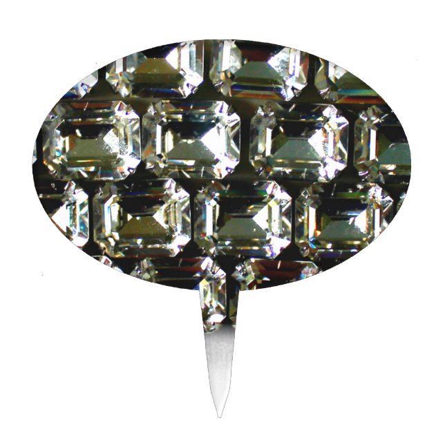 Diamonds, elegant vintage gemstones  cake topper (Front)