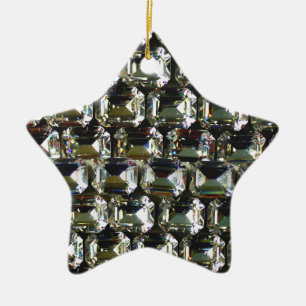Diamonds, elegant vintage gemstones ceramic ornament