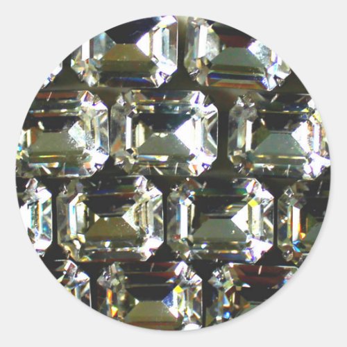 Diamonds elegant vintage gemstones  classic round sticker