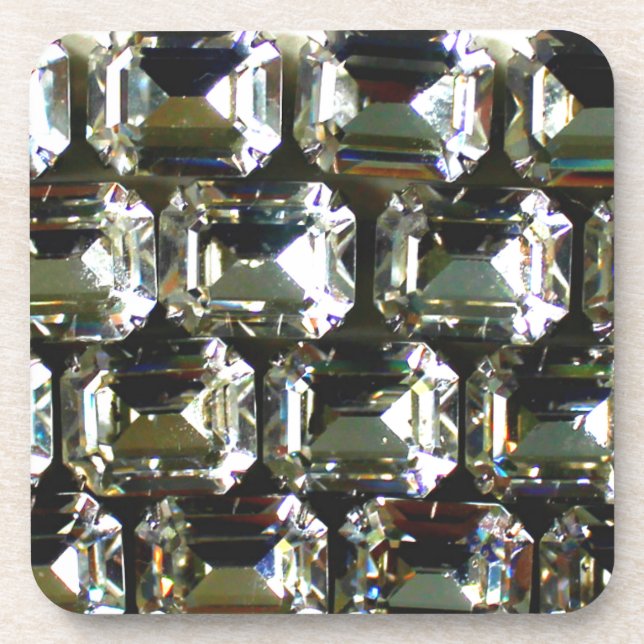 Diamonds, elegant vintage gemstones  coaster (Front)