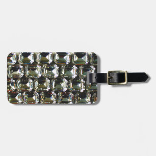 Diamonds, elegant vintage gemstones luggage tag