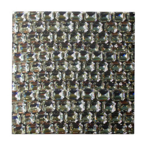 Diamonds elegant vintage gemstones pattern  ceramic tile
