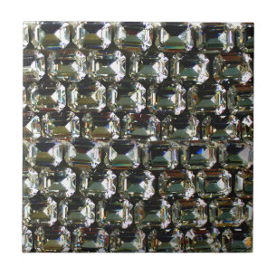 Diamonds, elegant vintage gemstones pattern ceramic tile