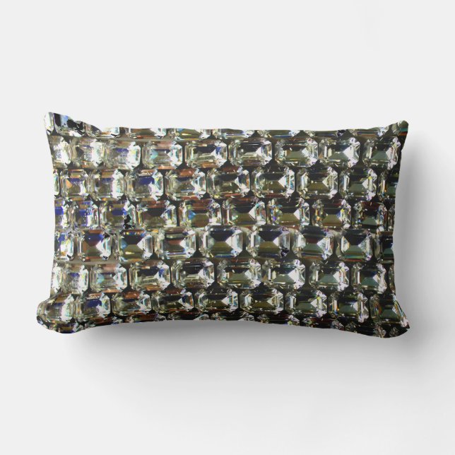Diamonds, elegant vintage gemstones pattern  lumbar pillow (Front)