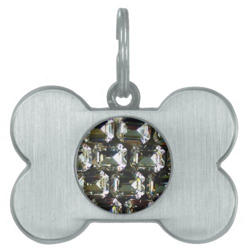 Diamonds elegant vintage gemstones  pet name tag