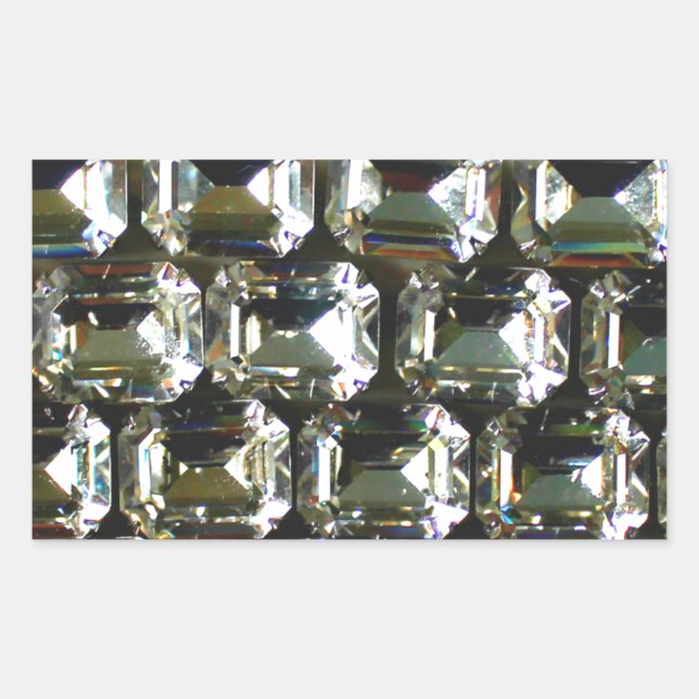 Diamonds, elegant vintage gemstones  rectangular sticker (Front)
