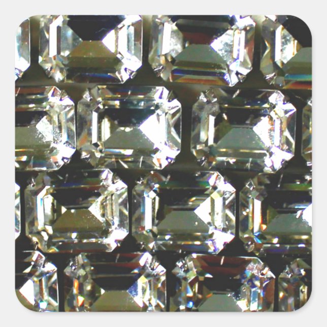 Diamonds, elegant vintage gemstones  square sticker (Front)