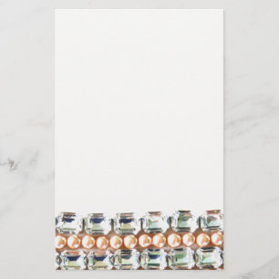 Diamonds, elegant vintage gemstones  stationery