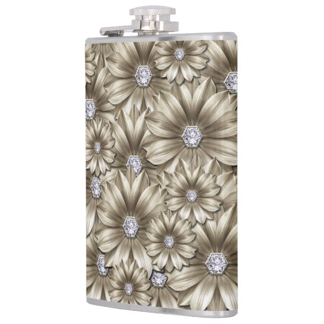 Diamonds Flowers Gemstone Flask (Left)