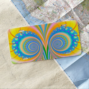 Diamonds Fractal by Shirley Taylor License Plate