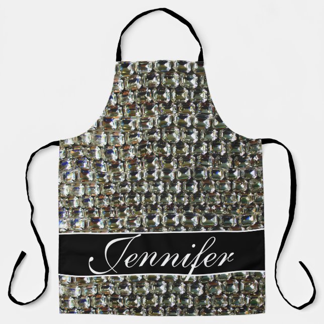 Diamonds, gemstone jewelry pattern  apron (Front)