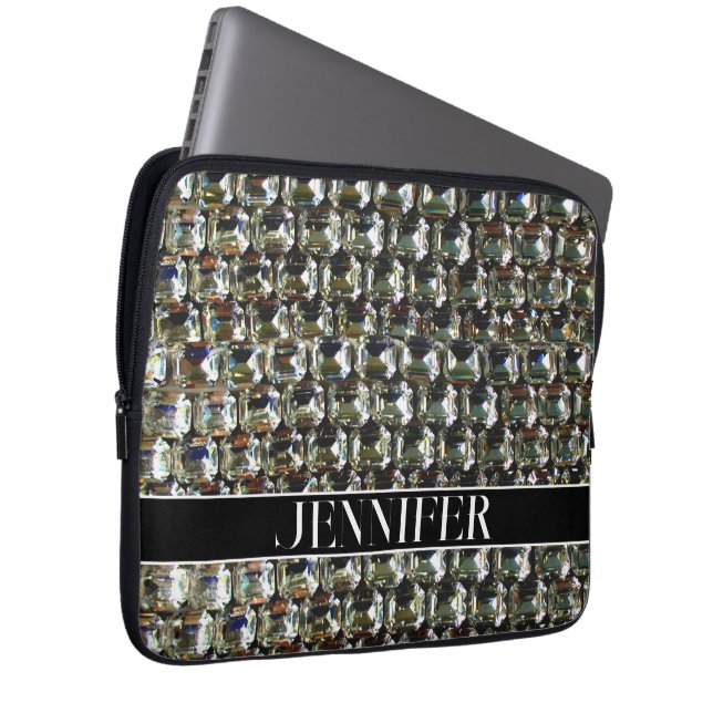 Diamonds, gemstone jewelry pattern    laptop sleeve (Front Right)