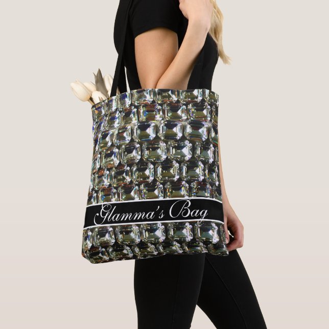 Diamonds, gemstone pattern jewelry, Glam-ma’s Tote Bag (Close Up)