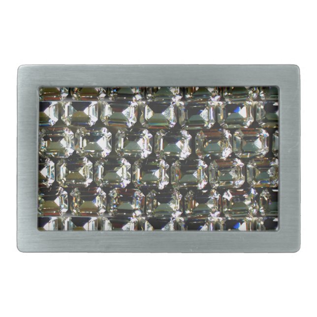 Diamonds gemstones rhinestones belt buckle (Front)