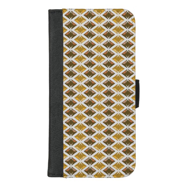 DIAMONDS Geometric Golden Gems iPhone Wallet Case (Front)