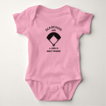 Diamonds girls friend baseball baby shirt bodysuit