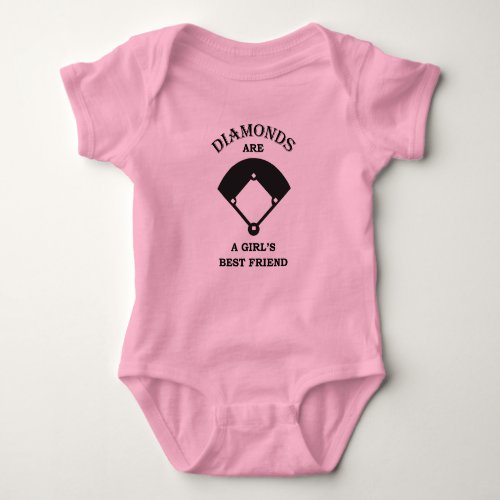 Diamonds girls friend baseball baby shirt bodysuit