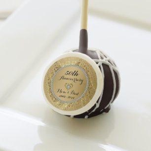 Diamonds & Gold 50th Wedding Anniversary Cake Pops